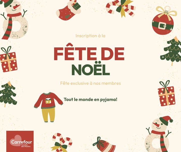 Inscription à la fête de Noël!