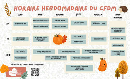 Programmation d'automne